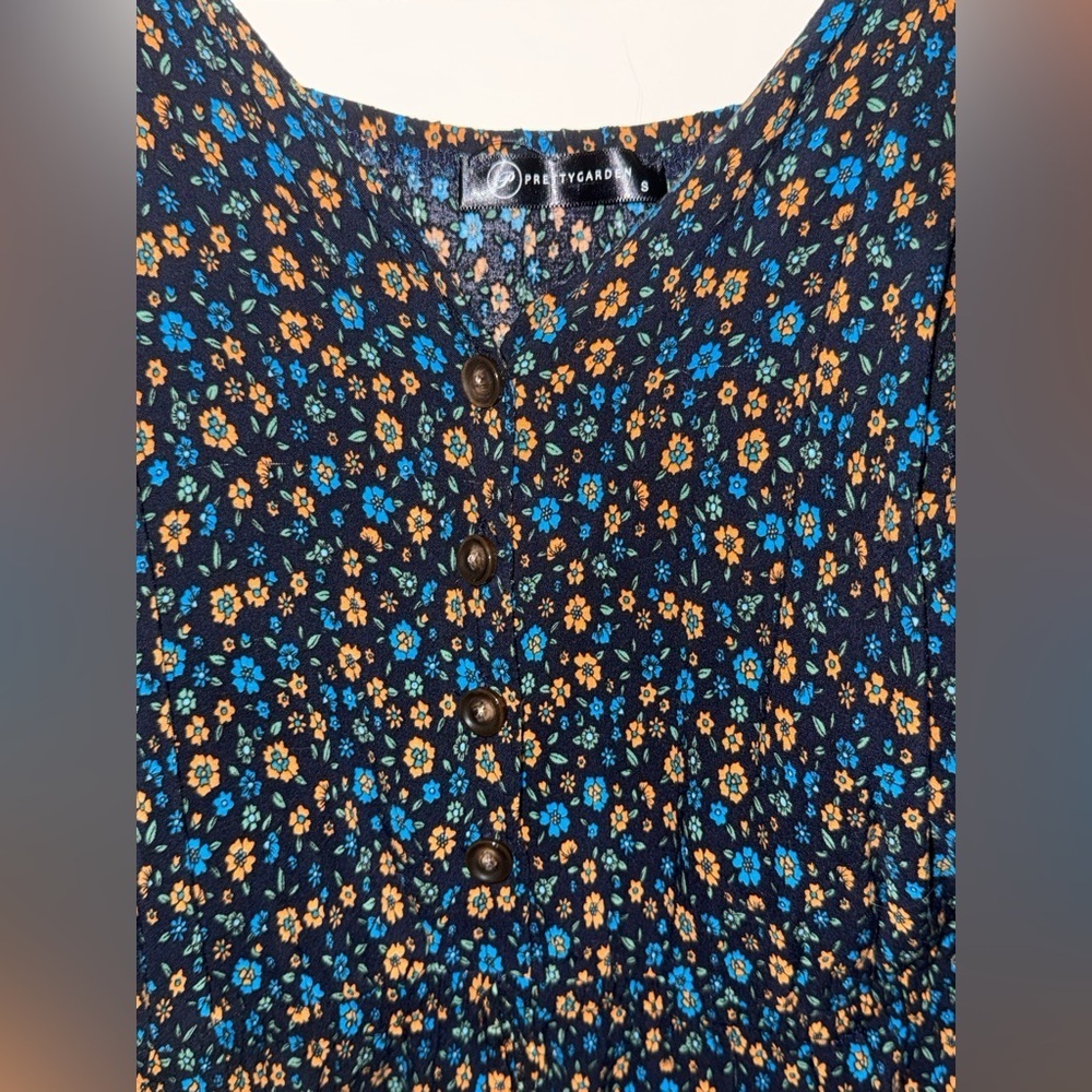 Pretty garden Boho lined floral dress - Picture 3 of 6